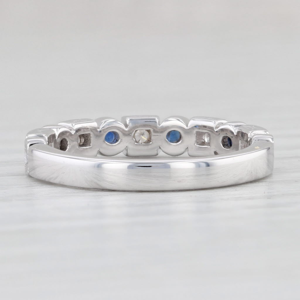 Light Gray New Coast 0.23ctw Diamond Blue Sapphire Band 14k Gold Size 6.5 Wedding Ring