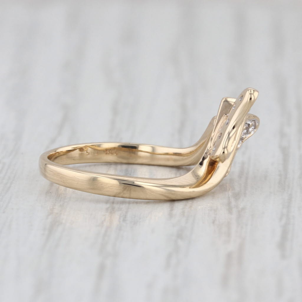 0.15ctw Diamond Butterfly Bypass Ring 14k Yellow Gold Size 5.5