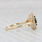 0.90ctw Marquise Blue Sapphire Ring 10k Gold Lab Created White Sapphire Sz 7.25