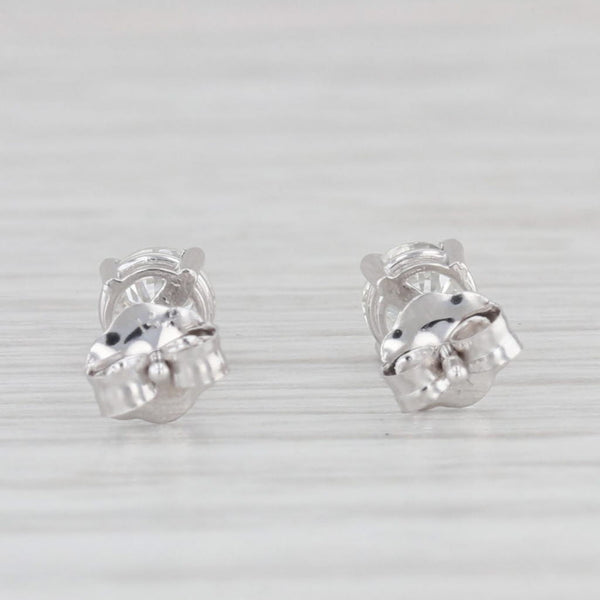 New 0.47ctw Diamond Stud Earrings 14k White Gold Round Solitaire Studs