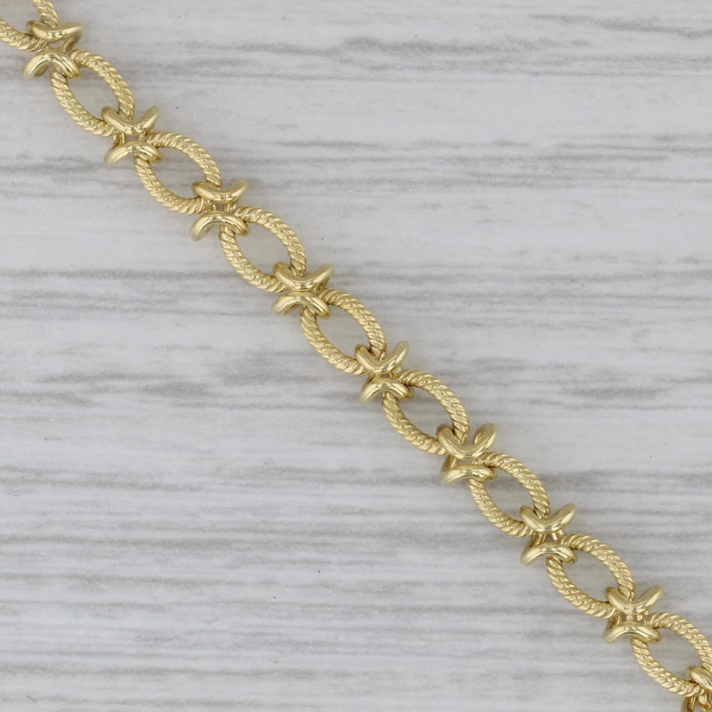 Gray Roberto Coin Cable Chain Bracelet 18k Yellow Gold 7.25" 4mm