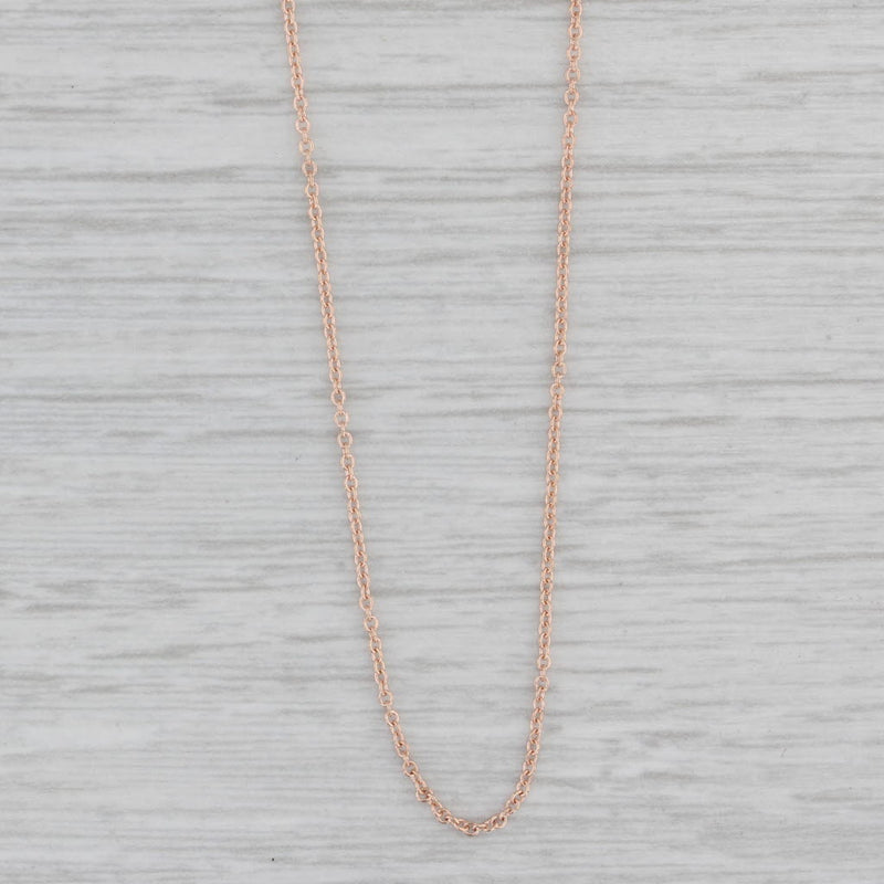 17.75" 0.6mm Cable Chain 14k Rose Gold Lobster Clasp
