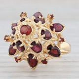 Light Gray 4ctw Garnet Cocktail Ring 14k Yellow Gold Size 4.75 Domed Cluster