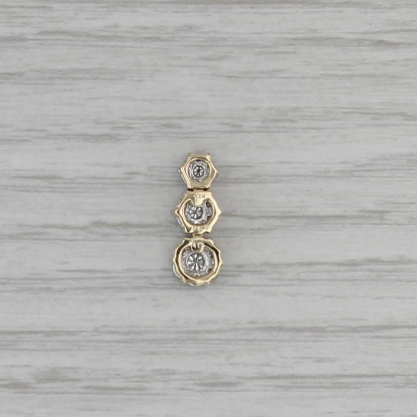 0.40ctw Graduated Diamond Journey Pendant 14k White Yellow Gold
