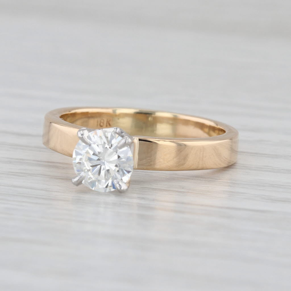 GIA 1.07ct VS2 H Diamond Solitaire Engagement Ring 18k Gold Size 8.25-8.5