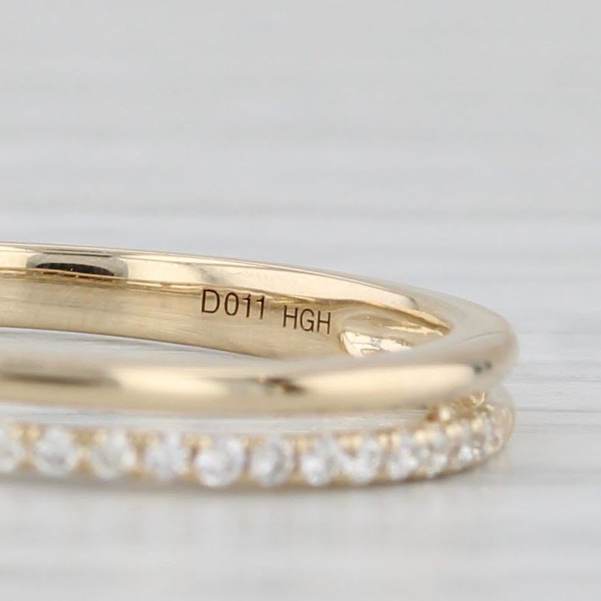 Light Gray New 0.11ctw Diamond Wedding Band 14k Gold Stackable Anniversary Ring Size 6.5