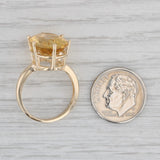 Gray 8.75ct Oval Citrine Solitaire Ring 10k Yellow Gold Size 6.75