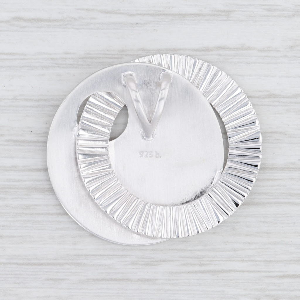 New Bastian Inverun Geometric Diamond Circles Pendant Sterling Silver 12855