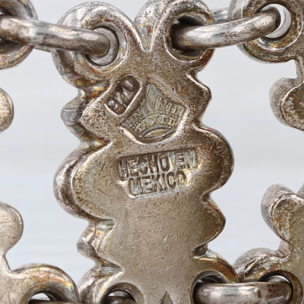 Antonio Pineda Taxco Bracelet 970 Silver Vintage Ornate Statement 7.5" 30mm