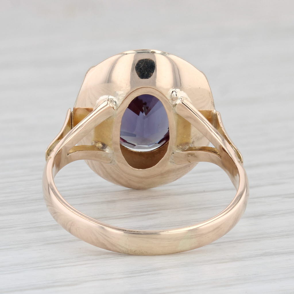 Light Gray 4.30ctw Oval Lab Created Purple Sapphire Solitaire Ring 10k Yellow Gold Sz 9.25