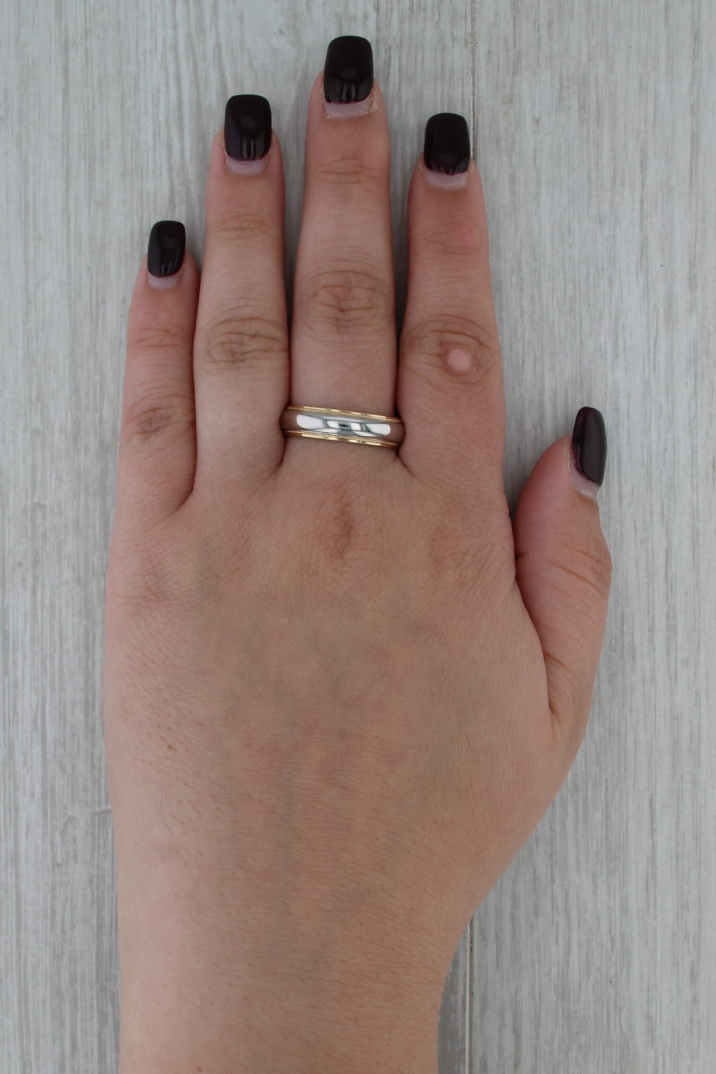 Tiffany & Co Together Men's Wedding Band Platinum 18k Gold Size 11.5 6mm Ring