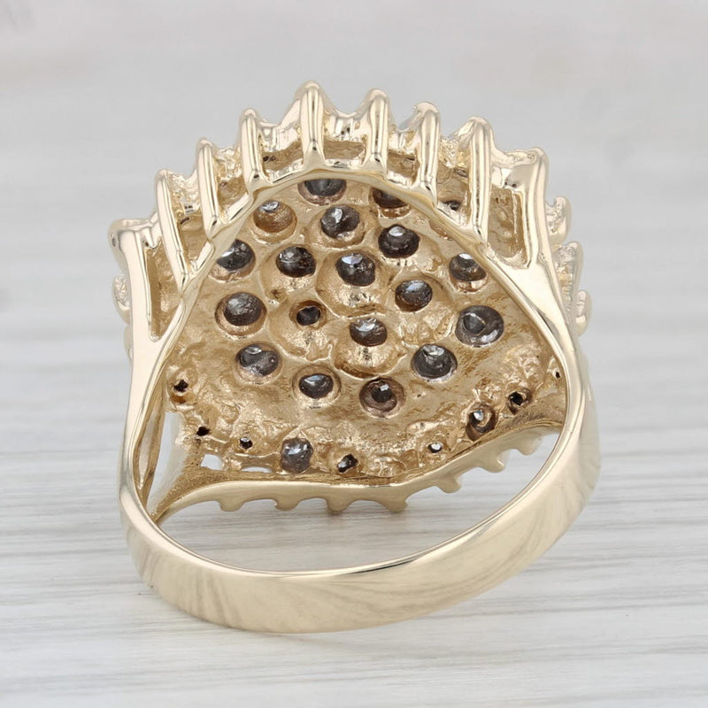 0.10ctw Diamond Cluster Ring 10k Yellow Gold Size 6.25 Cocktail