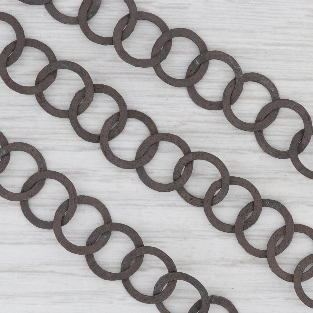 New Nina Wynn Moon Necklace Circle Chain Toggle Clasp Oxidized Sterling 45"