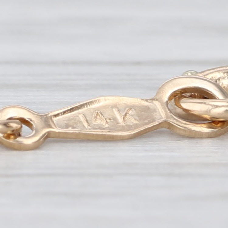 Marquise Bar Link Chain Necklace 14k Yellow Gold 16" 1.8mm