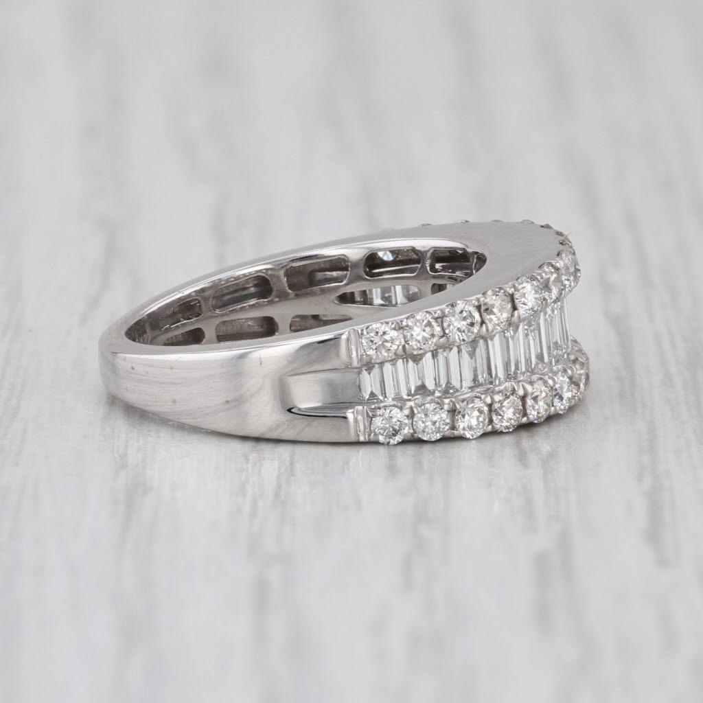 1.58ctw Diamond Ring 14k White Gold Size 6 Wedding Anniversary Band