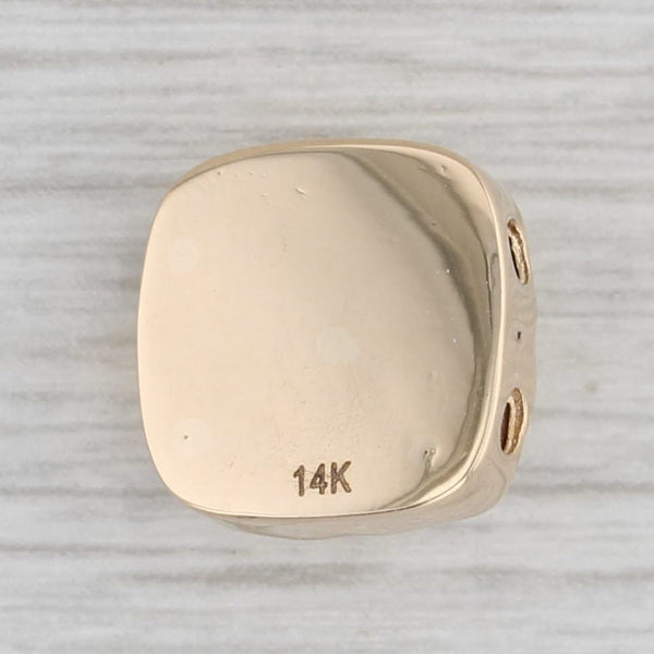 Gray Vintage Opal Slide Bracelet Charm 14k Yellow Gold Round Cabochon Solitaire