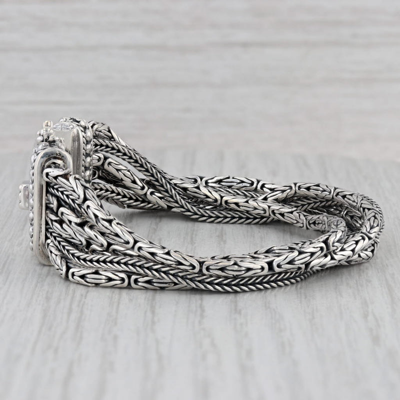 Silpada Multistrand Byzantine Wheat Chains Bracelet Sterling Silver 7"