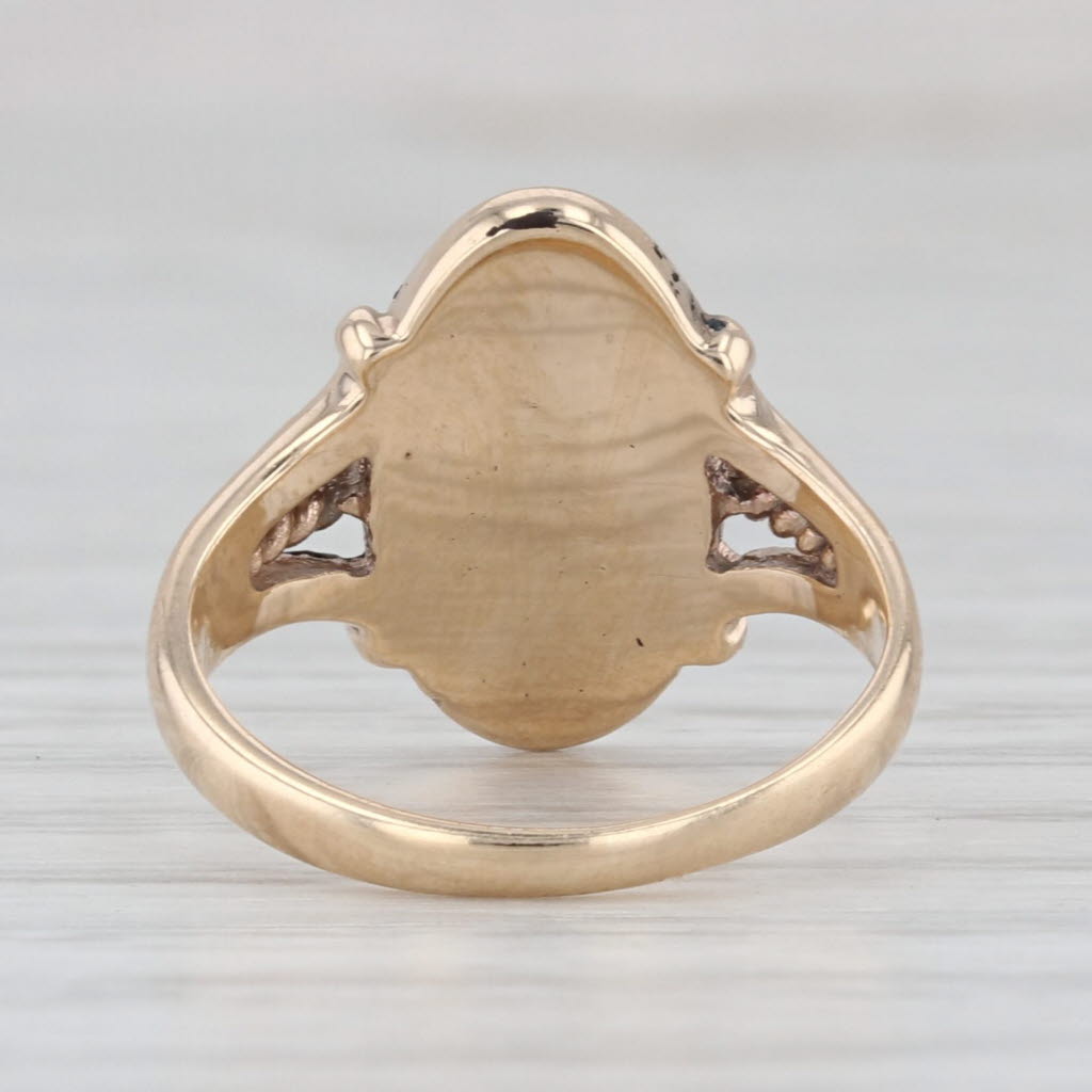 Engravable Vintage Signet Ring 10k Yellow Gold Size 4