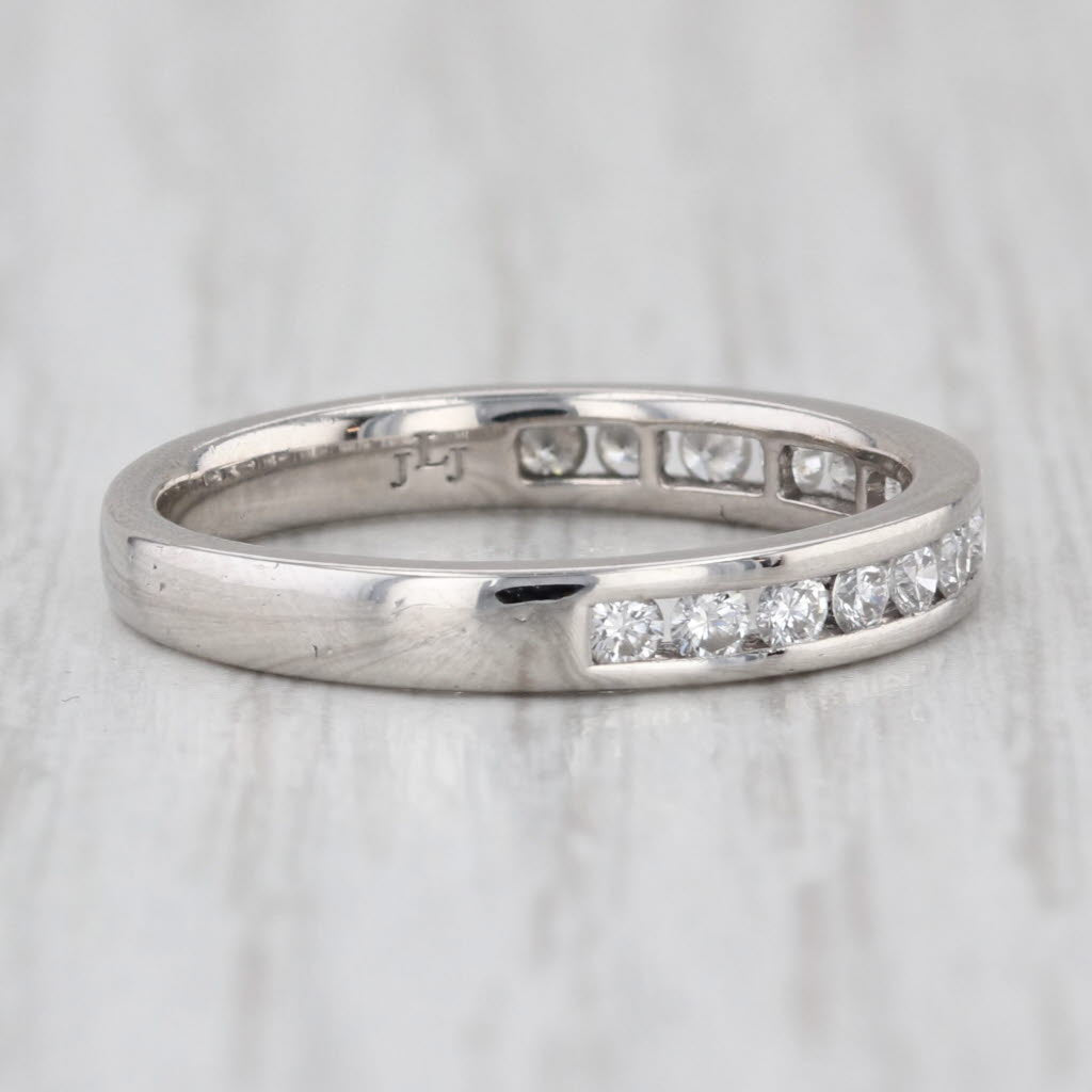 0.45ctw Diamond Wedding Band 950 Platinum Size 7 Stackable Anniversary Ring IGI