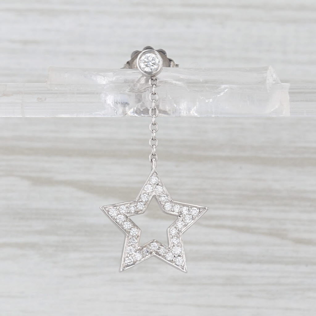 Single Tiffany 0.12ctw Diamond Star Dangle Earrings Platinum Replacement