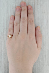 Cultured Pearl Solitaire Ring 18k Rose Gold Size 6