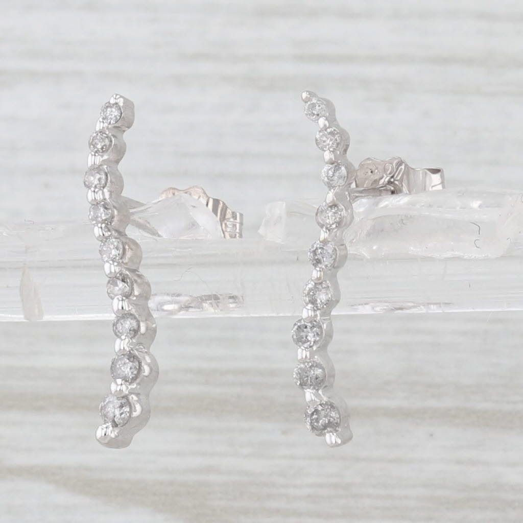 0.10ctw Diamond Journey Pendant 10k White Gold Drops