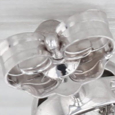 Single Diamond Solitaire Stud Earring 14k White Gold Bezel Set Round Stud