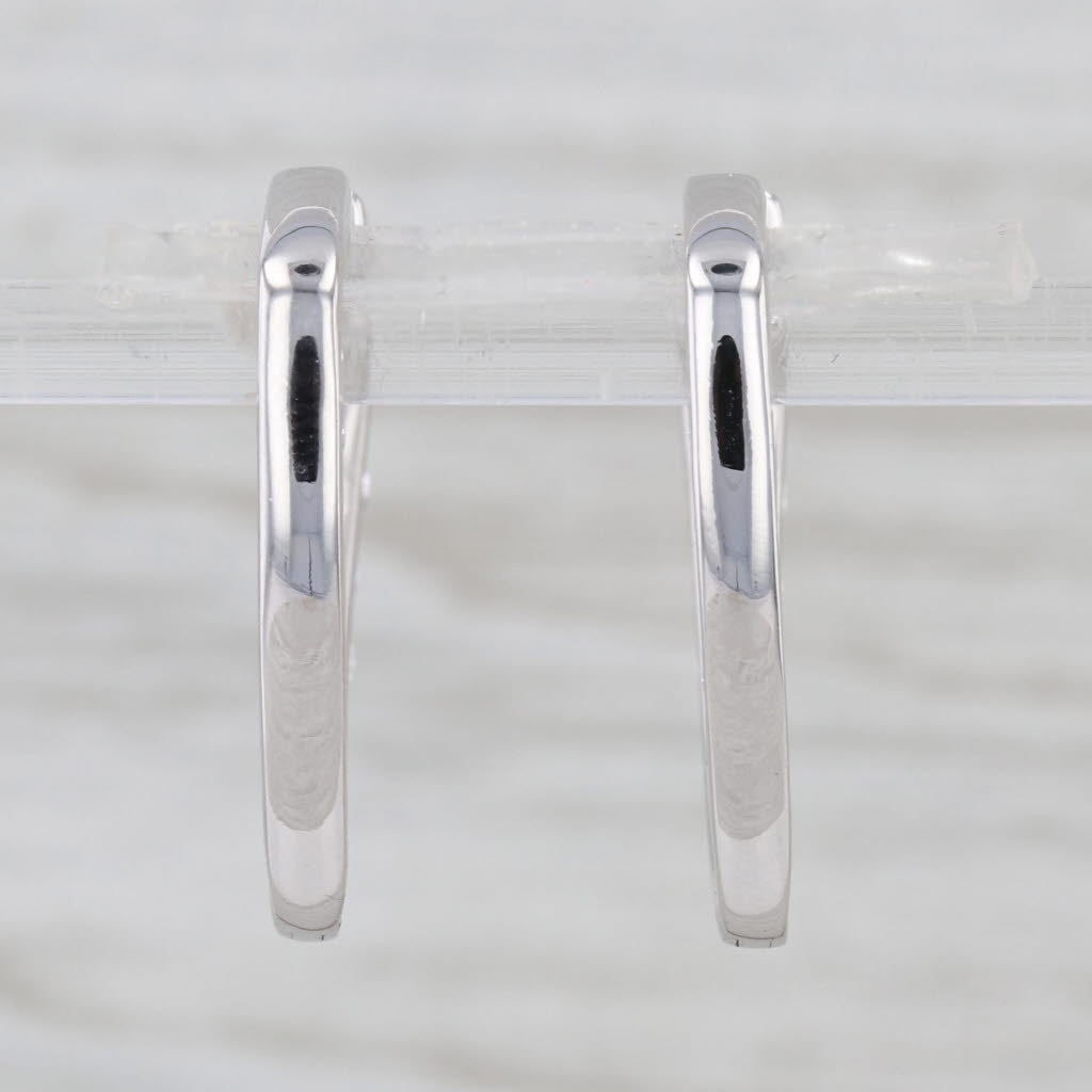 Lab Grown 2.30ctw Diamond Inside Out Hoop Earrings 14k White Gold Triangle Hoops