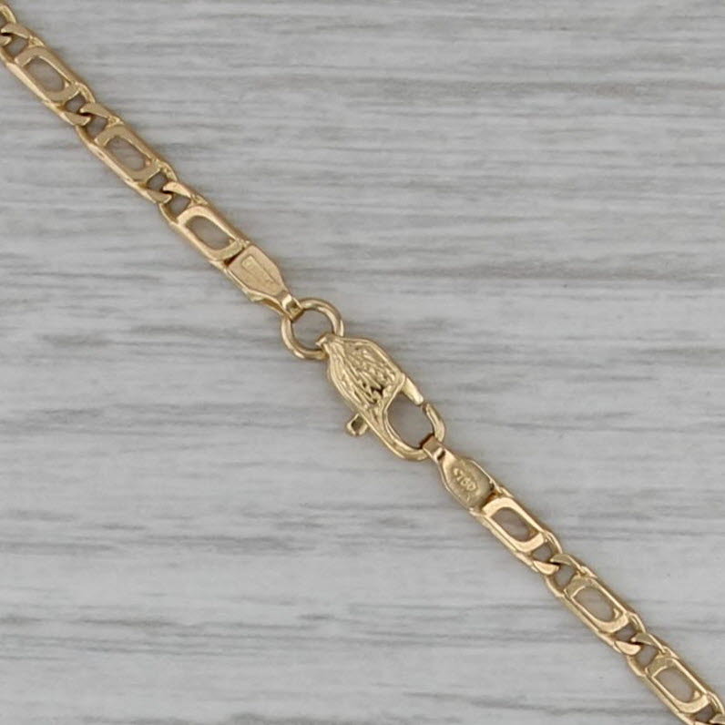 Vintage 20.5" 2.5mm Figaro Chain Necklace 18k Yellow Gold
