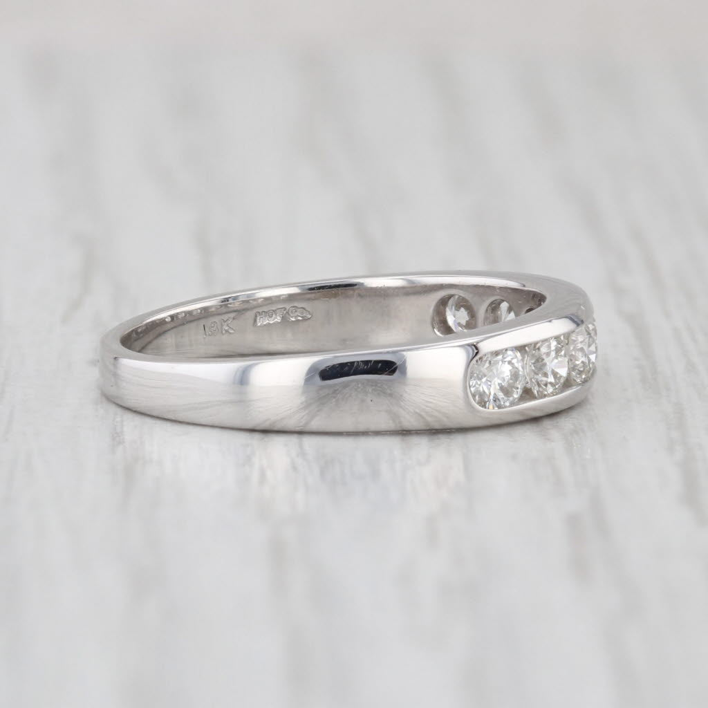 Hearts on Fire 0.70ctw Diamond Wedding Band 18k White Gold Sz 7.5 Ring stackable
