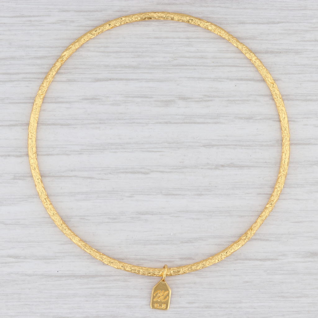 New Nina Wynn Pallas Bangle Bracelet Sterling Silver 22k Gold Vermeil 8" Sz 3