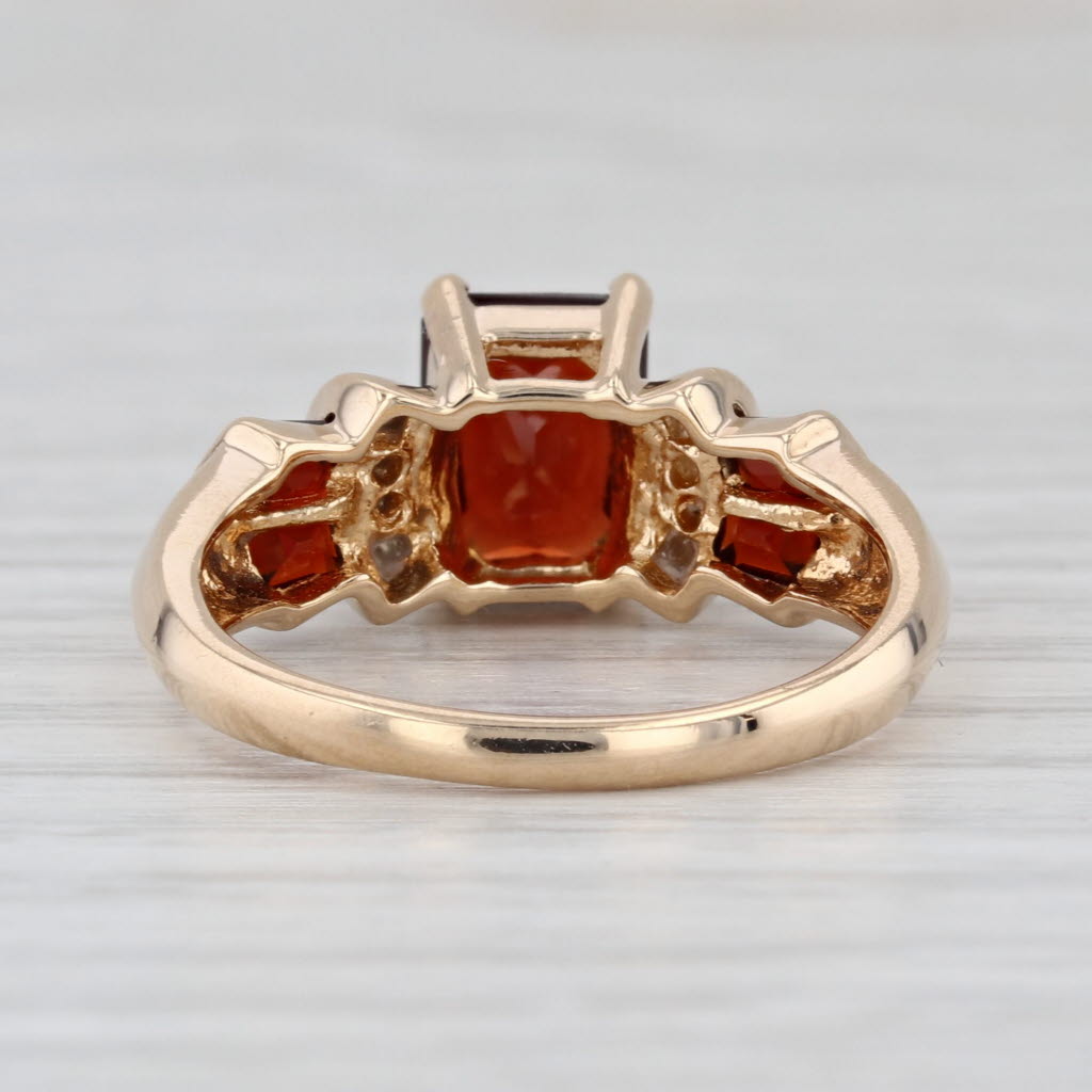 2.03ctw Garnet Diamond Ring 14k Yellow Gold Size 7
