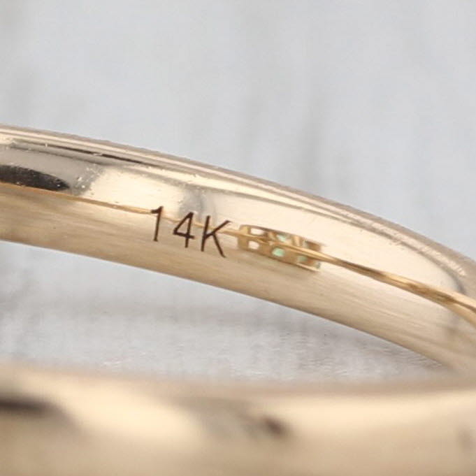 1ct Emerald Diamond Ring 14k Yellow Gold Size 7 Cathedral Band