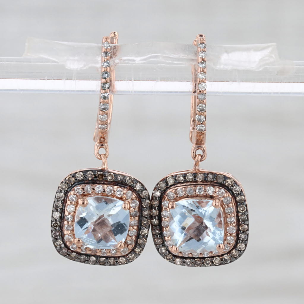 Effy 2.11ctw Diamond Goshenite Dangle Earrings 14k Rose Gold