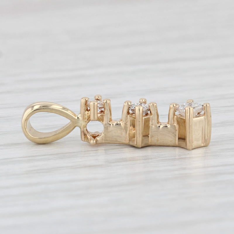 0.25ctw 3-Stone Journey Diamond Pendant 10k Yellow Gold Drop