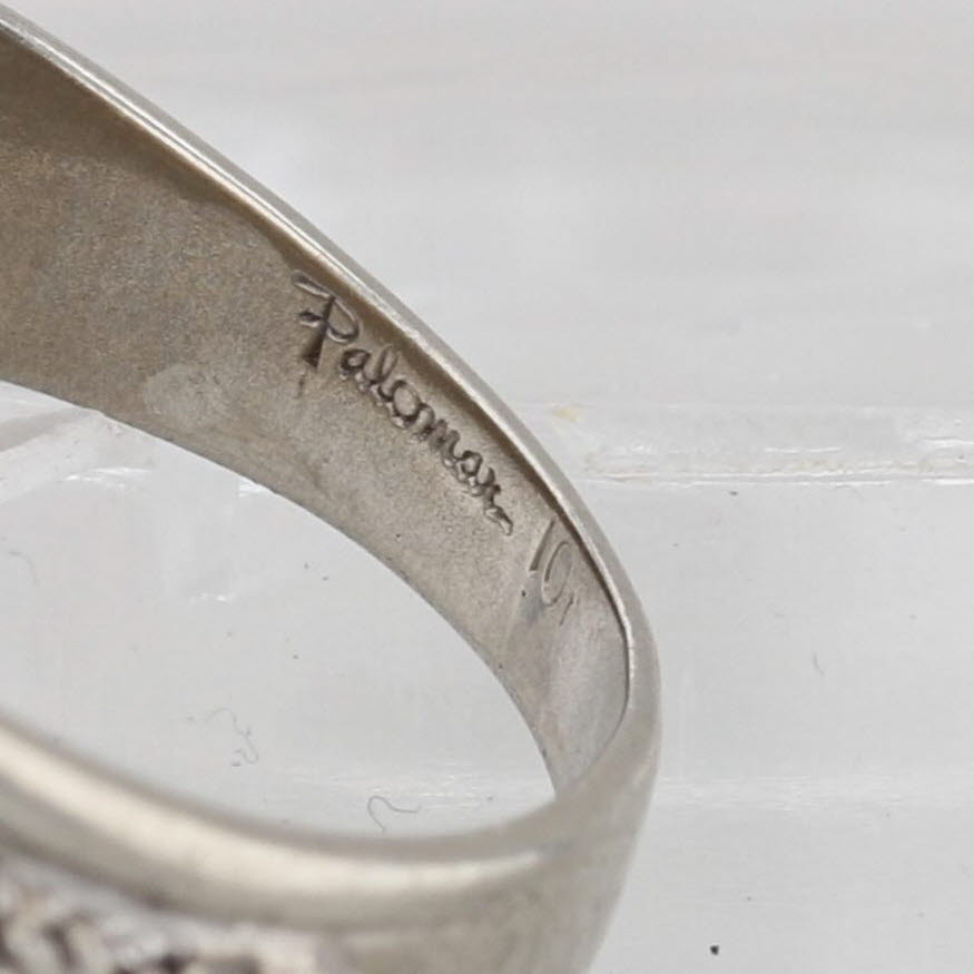 USMC 1st Marine Division Korea 1950 Ring 10k White Gold Size 9.75 Korean War