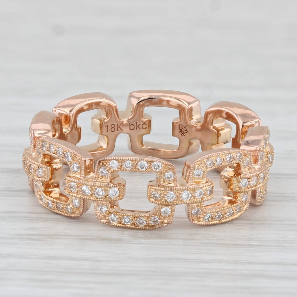 New Beverley K 0.45ctw Diamond Stackable Ring 14k Gold Size 6.5 Wedding Band