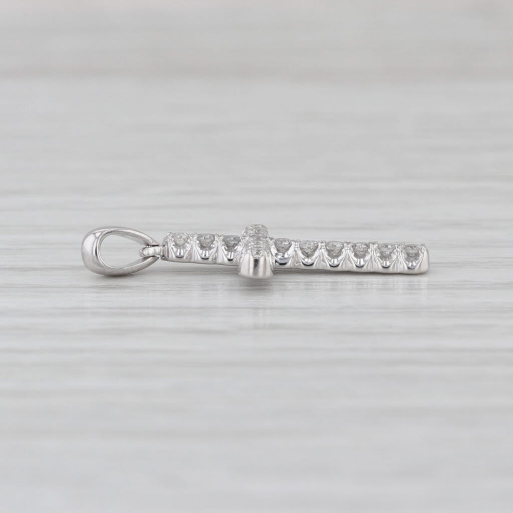 0.23ctw Diamond Cross Pendant 14k White Gold Religious Jewelry
