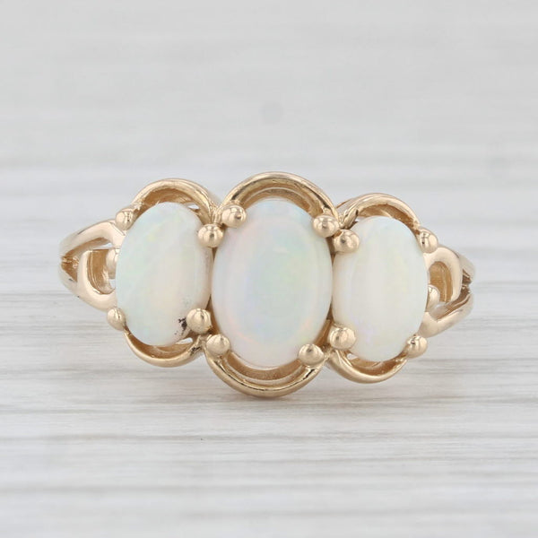 Oval Opal 3-Stone Ring 14k Yellow Gold Size 4.75