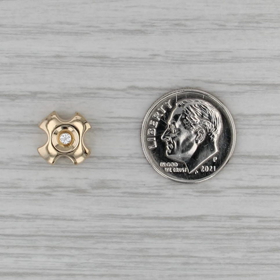 Cubic Zirconia Small Cross Slide Charm Pendant 14k Yellow Gold