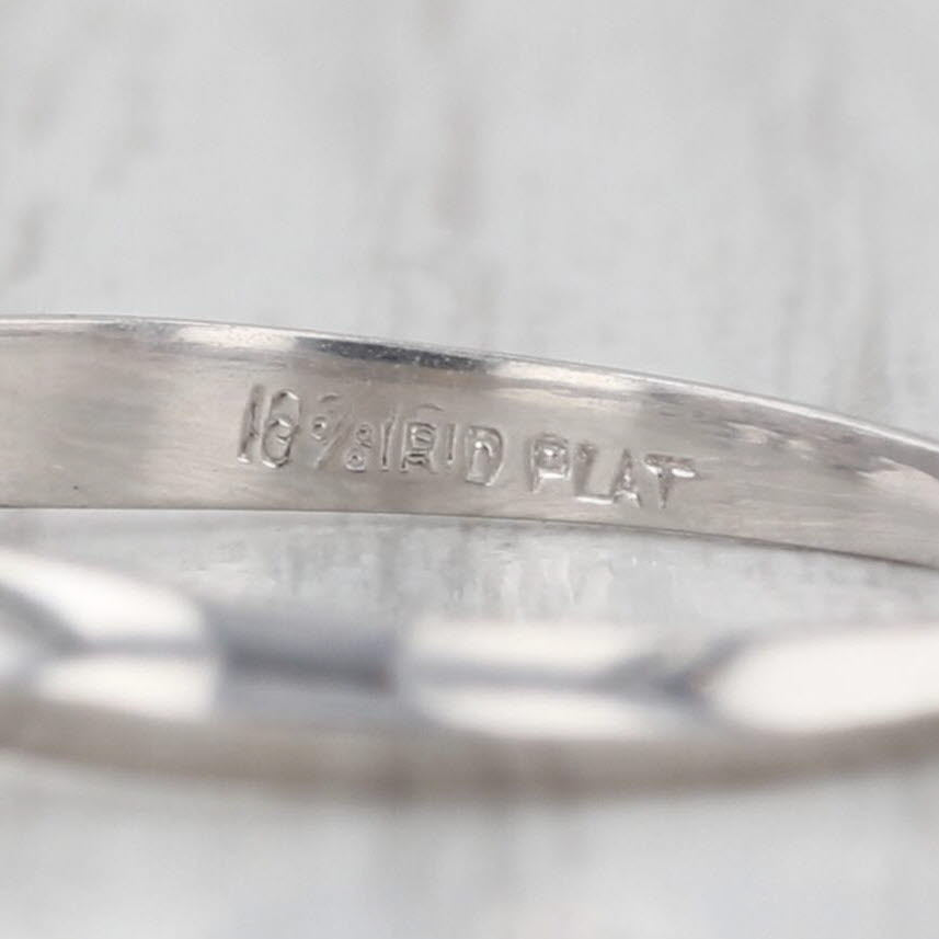 Antique Old European Diamond Engagement Ring 900 Platinum Size 8.5