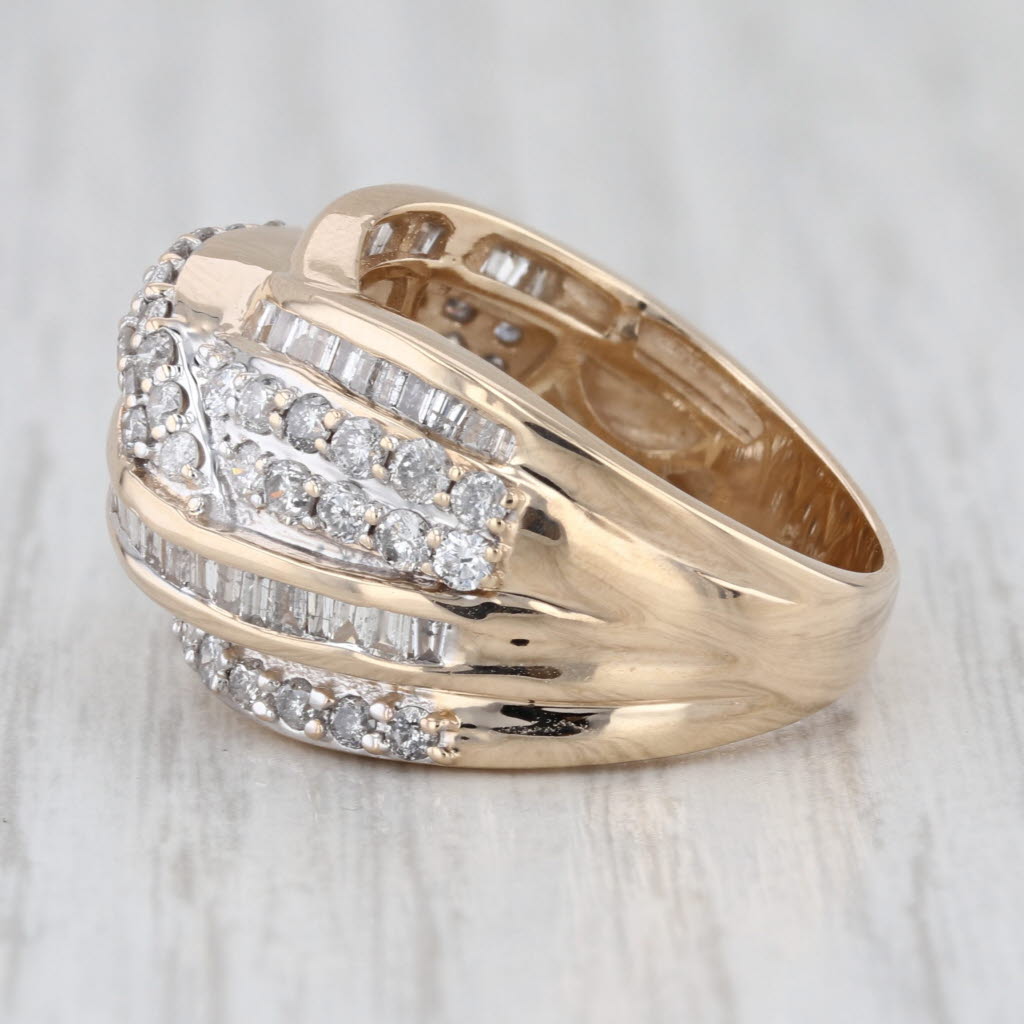 1.80ctw Diamond Knot Overlay Ring 10k Yellow Gold Size 7 Cocktail