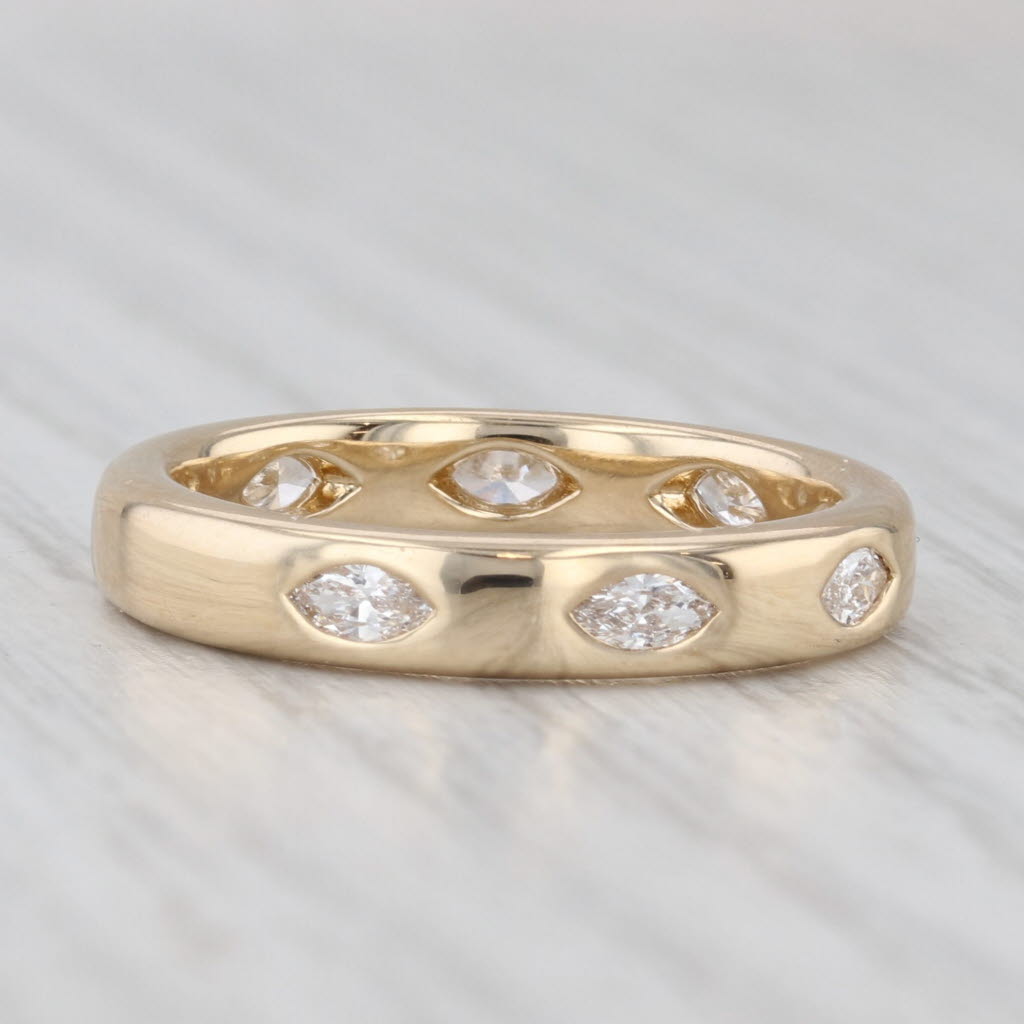 New 0.44ctw Lab Grown Diamond Wedding Band 14k Yellow Gold Stackable Ring Sz 6.5