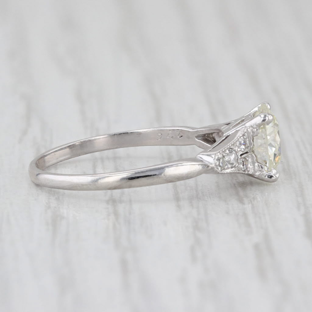 Art Deco GIA VVS1 1.36ctw Old European Diamond Engagement Ring Platinum Size 7.5