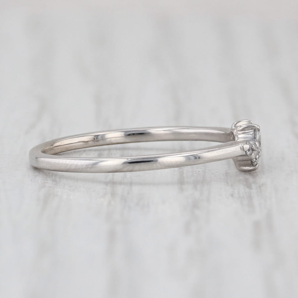 0.10ctw Diamond Band 10k White Gold Size 7 Stackable Ring