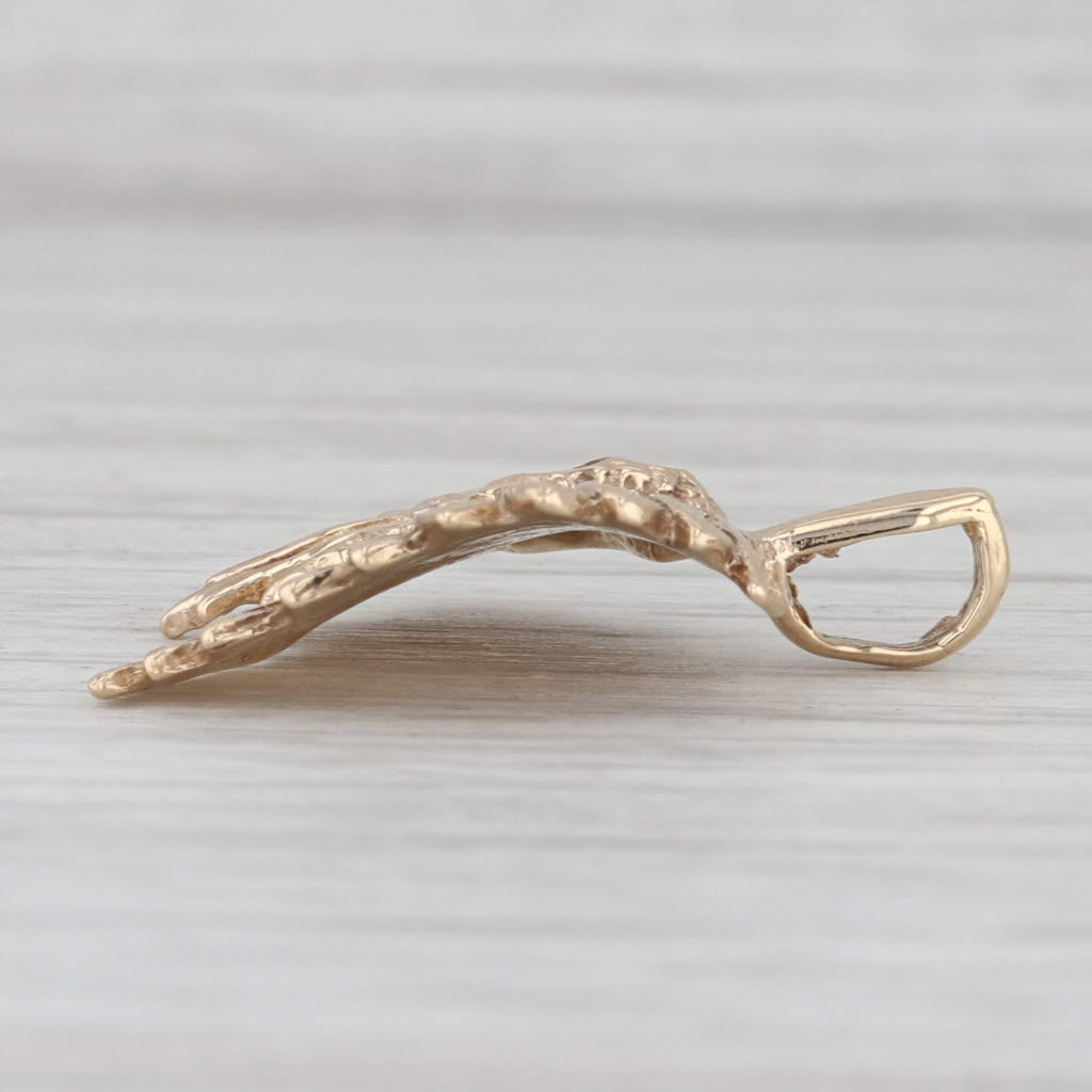 Indian Chief Head Pendant 10k Yellow Gold Native American Jewelry