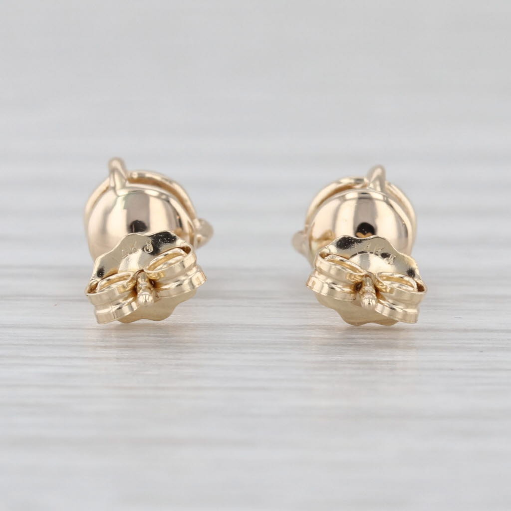 0.91ctw Round Diamond Solitaire Stud Earrings 14k Yellow Gold Studs