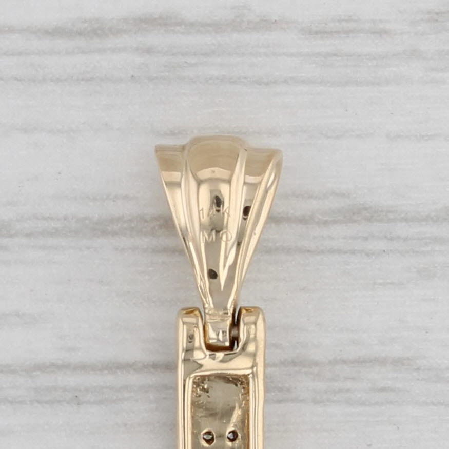 Gray 0.20ctw Diamond Cross Pendant 14k Yellow Gold Religious Jewelry
