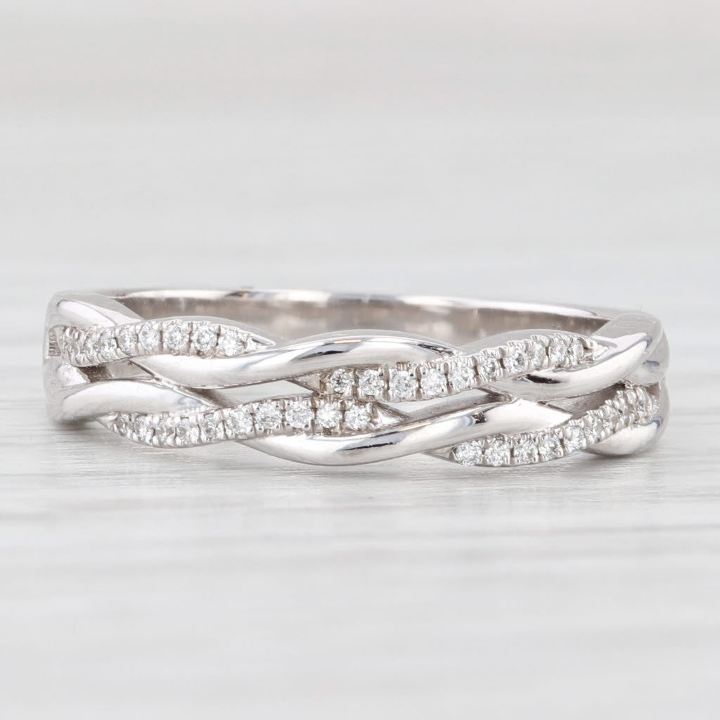 Light Gray New 0.10ctw Diamond Ring 14k White Gold Wedding Band Stackable Anniversary 6.25