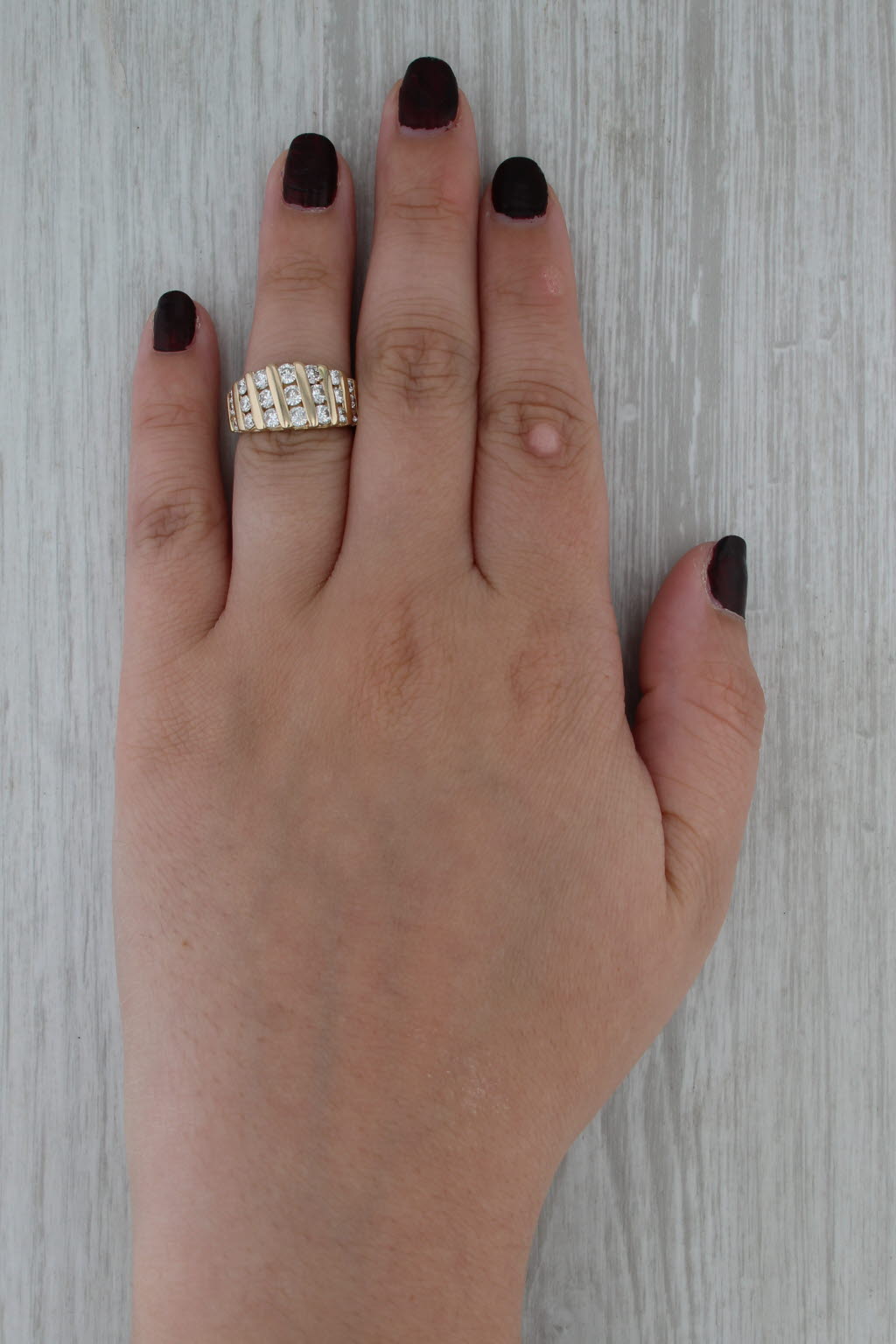 1.40ctw Diamond Rows Ring 14k Yellow Gold Size 5.75
